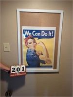 20" X 28" "We Can Do It" Poster in 26" X 38" Frame