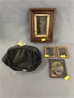 Tin Type Photos with Early Purse