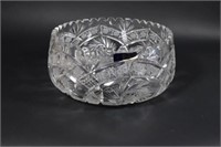 Lead Crystal Hand Cut Sawtooth Display Bowl