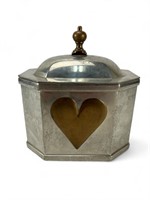 Williamsburg Kirk Stieff pewter lidded heart box