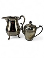 Silver plated water pitcher and tea pot