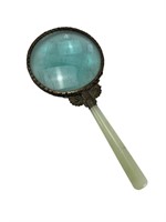 Chinese antique Jade and brass magnifying glass