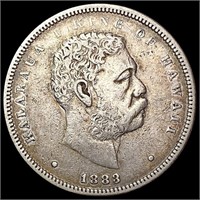 1883 Kingdom of Hawaii Half Dollar NEARLY