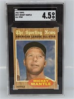 1962 Topps Mickey Mantle All Star SGC 4.5