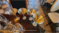 Metal martini glasses