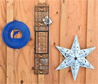 Metal Blue Star Wall Art, Live Love Laugh Wall Art