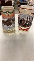 2 Budweiser Beer Steins, from 1996 and 2015 (in