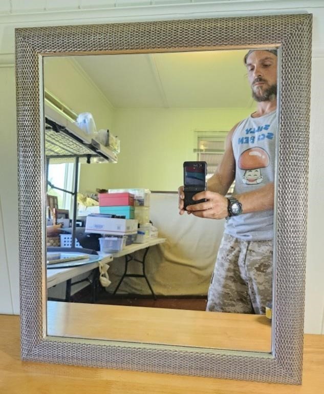 Metal framed mirror 24x19