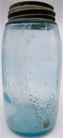 Mason's Patent Nov 30th 1858 Ice Blue 1 Quart Jar