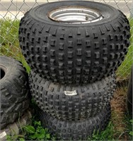 Lot of 5 ATV tires and wheels. 25x12.00-9. 25. 25x