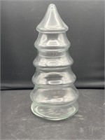 Clear GLASS Christmas TREE Candy JAR Apothecary