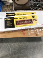 Hawkeye wall hangings, wood sign