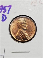 BU 1957-D Wheat Penny