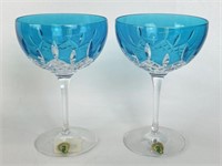 Waterford Aqua Crystal Cocktail Martini Glasses