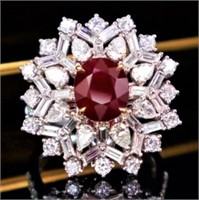 3.06ct Pigeon Blood Red Ruby 18Kt Gold Ring