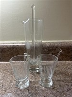 Glass Pitcher and Two Glasses