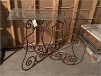 Metal Frame Glass Top Table