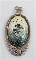 Diane Balit, Hand Painted Sterling SIlver Pendant