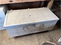Large Wooden Storage Box w/ Casters