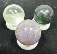 (3) 3/4” Stone/Glass Sphere Marbles