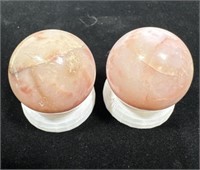 (2) 3/4” pink Stone Sphere Marbles
