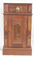 VICTORIAN WALNUT MARBLE TOP HALF COMMODE,