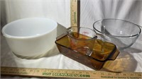 Sunbeam Mixing Bowl, Clear Bowl, Loaf Pan,