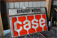 Double sided lighted Case Borghoff Motors sign (73