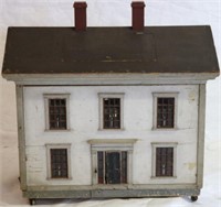 LATE 19TH C. WOODEN DOLLHOUSE, COLONIAL