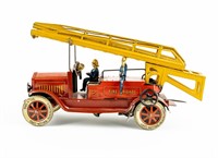 1930s JDN #1614 Tin Litho Toy Fire Brigade Truck