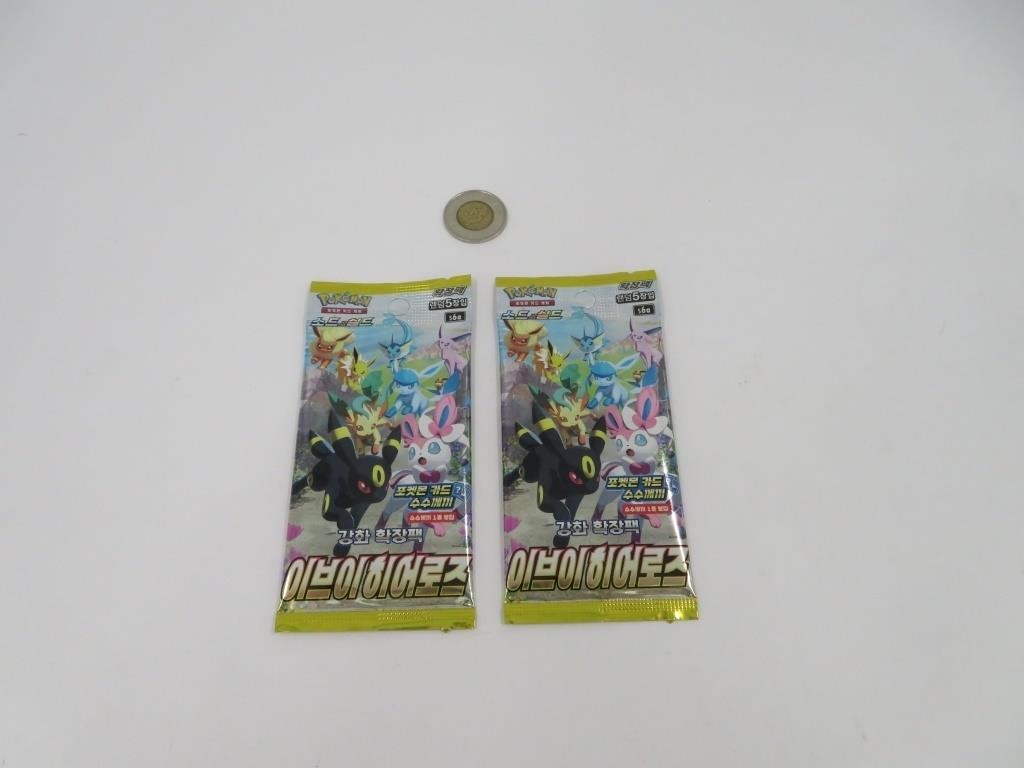 2 booster pack Pokemon coréens Eevee Heroes