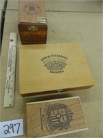 3 Various size cigar wood boxes