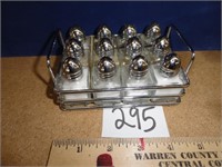 12 pc. mini S/P shakers w/holder-5" x 4"