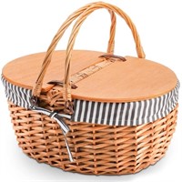 Yesland Picnic Basket with Liner - Wicker Picnic B