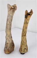 Pair of Chinese Bone Carvings