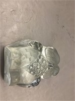 Vintage glass owl paperweight