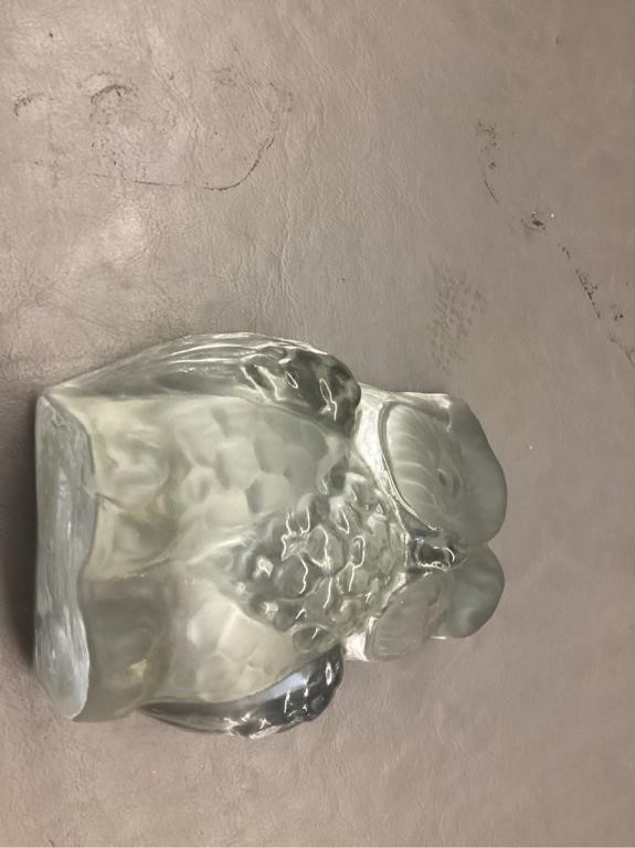 Vintage glass owl paperweight