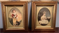 Pair of Victorian Children Framed Artwork