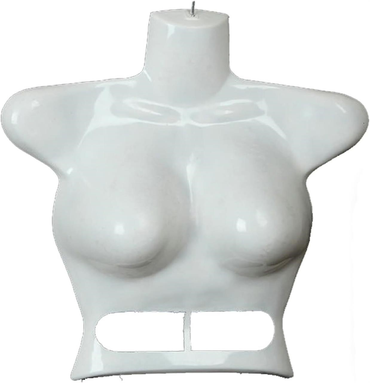 (5) Plastic Half Body Female Mannequin White