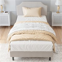 LIKIMIO Twin Bed Frames, Upholstered Platform Bed
