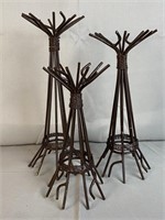 3 Metal Twig Shaped Stands