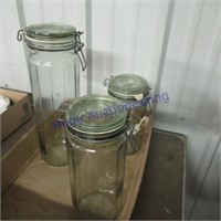 Glass jars - tall w/lids