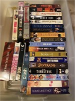 25 VHS Movies Lot with Tote