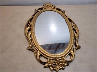 Gold Framed Oval Mirror 17inWx29inL