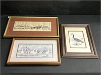 3 Framed Geese Art Prints.