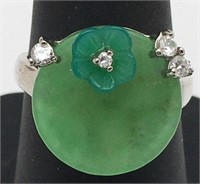 Sterling Silver Jade Ring