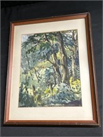 Signed Ethel Framed Forest Art Print.