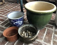 Collection of Ceramic, Porcelain, Brass Planters