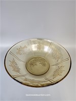 Depression Sharon Cabbage Rose 8.5"W Gold Bowl