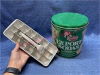 Keebler Cracker tin & GE ice cube tray